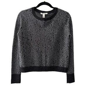 Autumn Cashmere Silk Animal Print Cropped Pullover Sweater
